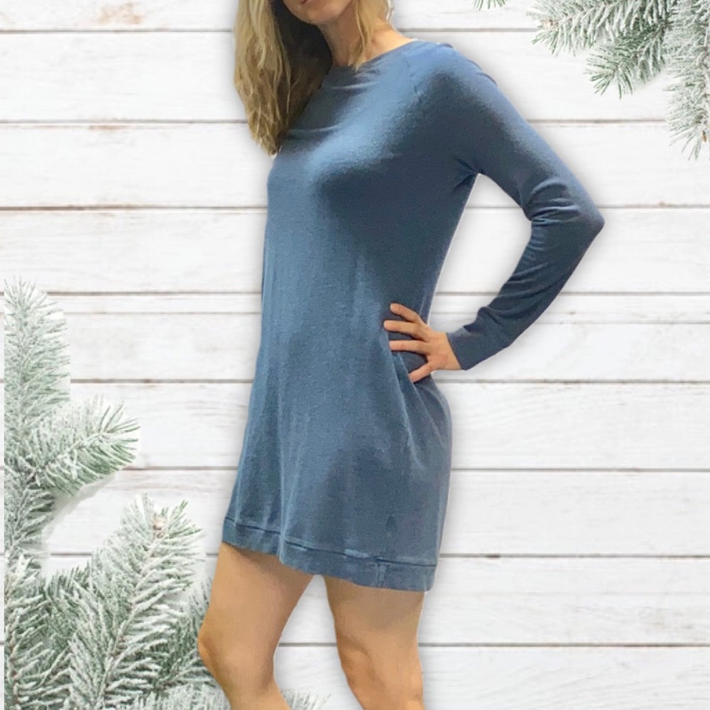 Natural Reflections blue sweatshirt dress, medium, longsleeved
